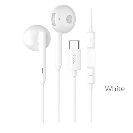 HOCO L10 ACOUSTIC TYPE C EARPHONE, ΛΕΥΚΟ