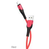 HOCO U80 COOL SILICONE CHARGING CABLE FOR LIGHTNING, ΚΟΚΚΙΝΟ