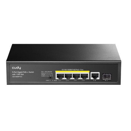 CUDY GS1005PTS1 5-PORT GIGABIT POE+ SWITCH WITH 1 SFP PORT 120W