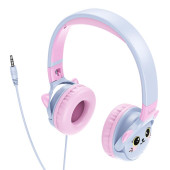 HOCO W61 VOICE WIRED HEADPHONES, SKY BLUE