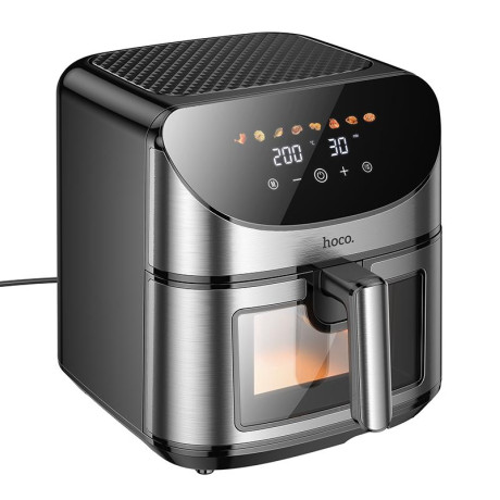 HOCO HE21 8L AIR FRYER ΜΕ ΟΘΟΝΗ ΑΦΗΣ ΚΑΙ ΠΑΡΑΘΥΡΟ, 1700W, 8L, ΜΑΥΡΟΣ