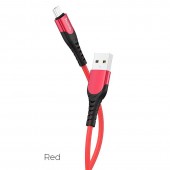 HOCO U80 COOL SILICONE CHARGING CABLE FOR MICRO, ΚΟΚΚΙΝΟ