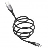 HOCO U80 COOL SILICONE CHARGING CABLE FOR MICRO, ΜΑΥΡΟ