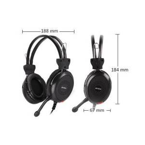 ΑΚΟΥΣΤΙΚΑ HEADSET A4Tech HU-30 ΕΝΣΥΡΜΑΤΑ, ΜΑΥΡΟ