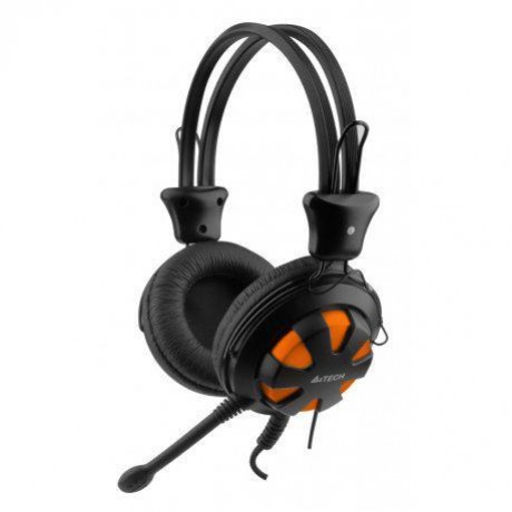 ΑΚΟΥΣΤΙΚΑ HEADSET A4Tech HS-28-3 ΕΝΣΥΡΜΑΤΑ, ΜΑΥΡΟ-ΠΟΡΤΟΚΑΛΙ