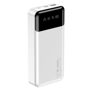 XO PR192 POWERBANK PD20W, QC 18E, 20000 mAh, ΜΕ ΟΘΟΝΗ, ΛΕΥΚΟ