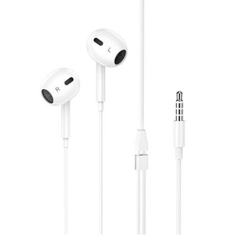 HOCO M1 MAX ΑΚΟΥΣΤΙΚΑ HANDSFREE 3.5mm, ΛΕΥΚΟ