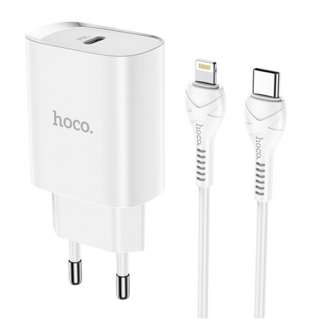 HOCO N14 SMART CHARGING SINGLE PORT PD20W CHARGER SET(C TO IP)(EU)