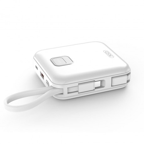 XO PR235 POWERBANK 22.5W ΜΕ ΕΝΣΩΜΑΤΩΜΕΝΟ ΚΑΛΩΔΙΟ TYPE-C ΚΑΙ LIGHTNING , ΟΘΟΝΗ, 10000mAh , ΛΕΥΚΟ