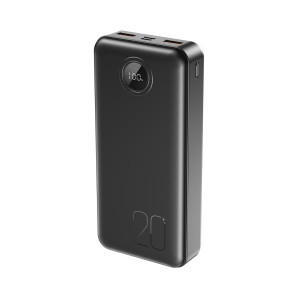 XO PR239 POWERBANK QC3.0 22.5W + PD20W ME ΟΘΟΝΗ, 20000MAH, ΜΑΥΡΟ