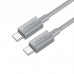 HOCO X107 FAVOR 60W CHARGING DATA CABLE TYPE-C TO TYPE-C, ΓΚΡΙ