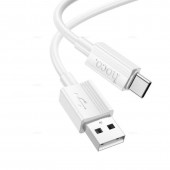 HOCO X107 FAVOR CHARGING DATA CABLE TYPE-C, ΛΕΥΚΟ