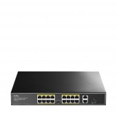 CUDY FS1018PS1 16-PORT 10/100M POE+ SWITCH + 2 UPLINK GIGABIT + 1 SFP PORT, 200W