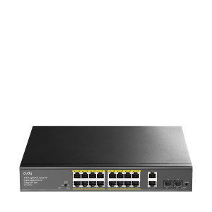 CUDY GS1018PS2 16-PORT GIGABIT PoE+ SWITCH +2 UPLINK GIGABIT PORT + 2 GIGABIT SFP PORTS,200W