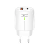 XO L114 ΦΟΡΤΙΣΤΗΣ PD20W/QC18W, ΜΕ ΚΑΛΩΔΙΟ LIGHTNING, 1 ΘΥΡΑ USB + 1 ΘΥΡΑ PD, ΛΕΥΚΟΣ