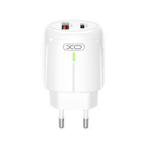 XO L114 ΦΟΡΤΙΣΤΗΣ PD20W/QC18W, ΜΕ ΚΑΛΩΔΙΟ LIGHTNING, 1 ΘΥΡΑ USB + 1 ΘΥΡΑ PD, ΛΕΥΚΟΣ