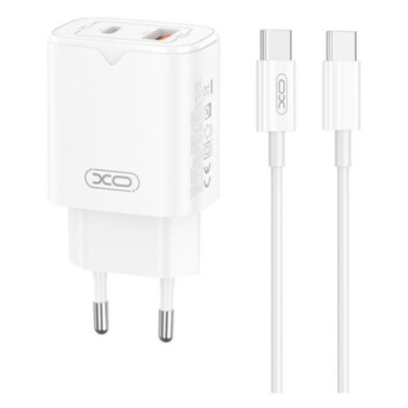 XO L130 ΦΟΡΤΙΣΤΗΣ PD30W/QC18W, ΜΕ ΚΑΛΩΔΙΟ TYPE-C, 1 ΘΥΡΑ USB + 1 ΘΥΡΑ PD, ΛΕΥΚΟΣ