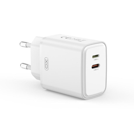 XO L145 ΦΟΡΤΙΣΤΗΣ ΜΕ ΚΑΛΩΔΙΟ LIGHTNING, PD 20W USB-C + LIGHTNING , 2 ΘΥΡΕΣ, ΛΕΥΚΟΣ