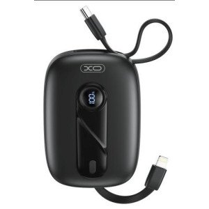 XO PR246 POWERBANK PD 20W + 22.5W(IP) ΜΕ ΕΝΣΩΜΑΤΩΜΕΝΟ ΚΑΛΩΔΙΟ TYPE-C ΚΑΙ LIGHTNING , ΟΘΟΝΗ, 10000mAh , ΜΑΥΡΟ