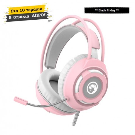 BUNDLE MARVO HG8936 USB2.0  WIRED GAMING HEADSET, ΡΟΖ 10 + 5 ΔΩΡΟ