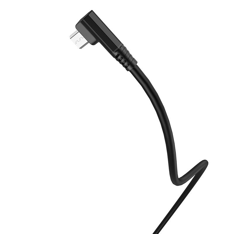 HOCO U83 PUISSANT SILICONE CHARGING CABLE FOR MICRO, ΜΑΥΡΟ