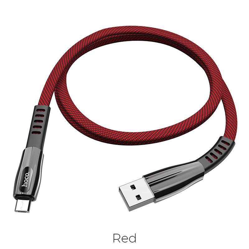 HOCO U70 SPLENDOR CHARGING DATA CABLE FOR MICRO, ΚΟΚΚΙΝΟ