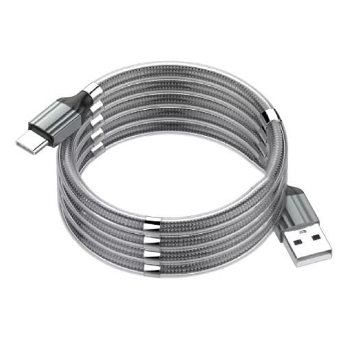 LDNIO ΚΑΛΩΔΙΟ ΦΟΡΤΙΣΗΣ LS491 ΜΕ ΜΑΓΝΗΤΕΣ, MICRO USB, ΓΚΡΙ