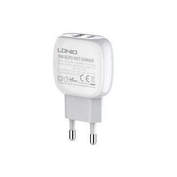 LDNIO A2313C ΦΟΡΤΙΣΤΗΣ QC3.0 plus PD 18W ΜΕ ΚΑΛΩΔΙΟ TYPE C ΣΕ LIGHTNING 1M