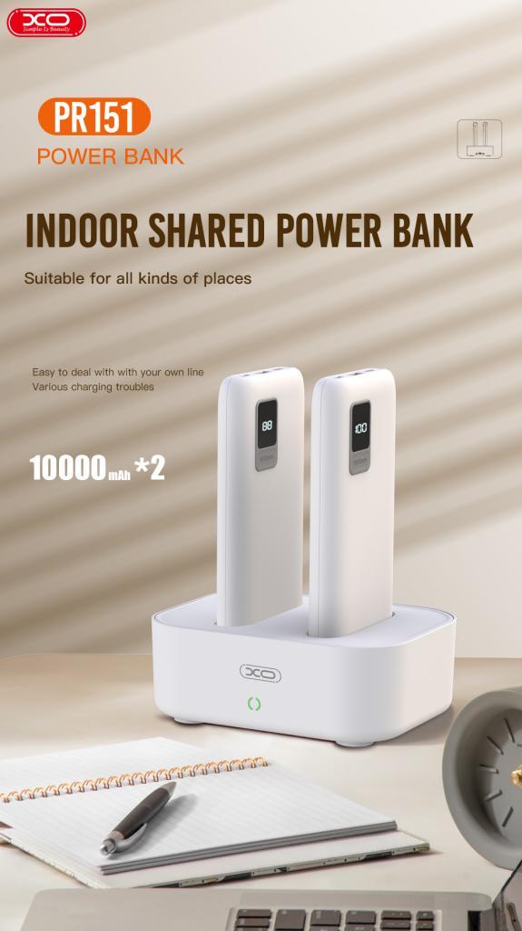 XO PR151 2 x POWERBANK 10000mAh, ΜΕ ΟΘΟΝΗ ΚΑΙ ΒΑΣΗ ΦΟΡΤΙΣΗΣ