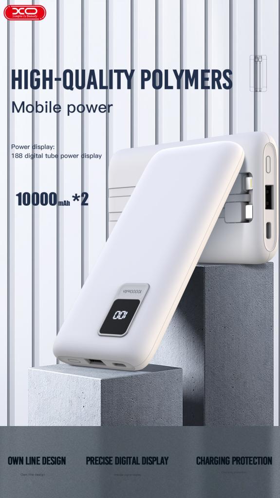 XO PR151 2 x POWERBANK 10000mAh, ΜΕ ΟΘΟΝΗ ΚΑΙ ΒΑΣΗ ΦΟΡΤΙΣΗΣ