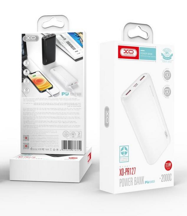 XO PR127 POWERBANK PD22.5WplusQC20W 20000mAh ΛΕΥΚΟ