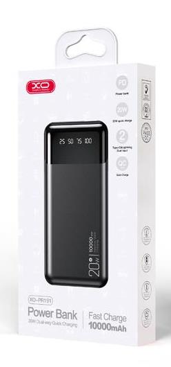 XO PR191 POWERBANK 20W FAST CHARGING (PD20W/QC18W) ΜΕ ΟΘΟΝΗ, 10000MAH