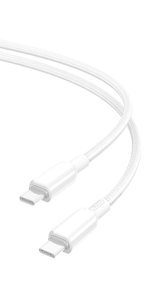 XO NB-Q250B PD 60W TYPE-C ΣΕ TYPE-C PVC SHINY COLORFUL FAST CHARGING CABLE ΛΕΥΚΟ