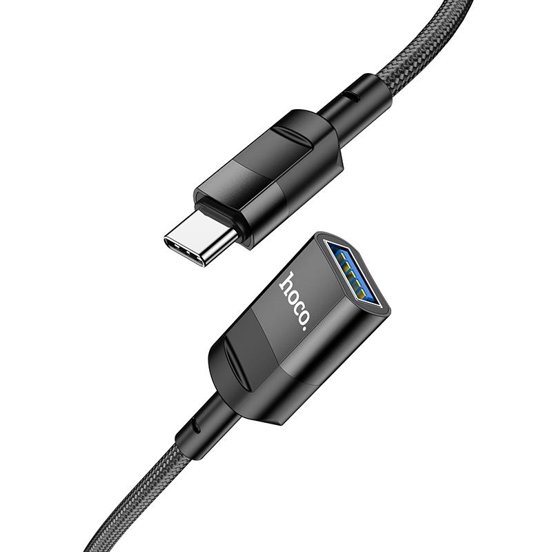 HOCO U107 ΚΑΛΩΔΙΟ ΕΠΕΚΤΑΣΗΣ TYPE-C MALE ΣΕ USB FEMALE USB3.0, 1,2m, ΜΑΥΡΟ