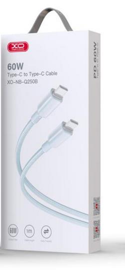 XO NB-Q250B PD 60W TYPE-C ΣΕ TYPE-C PVC SHINY COLORFUL FAST CHARGING CABLE ΓΑΛΑΖΙΟ