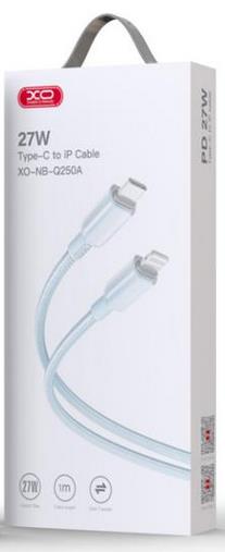 XO NB-Q250A ΚΑΛΩΔΙΟ ΦΟΡΤΙΣΗΣ TYPEC ΣΕ LIGHTNING, 27W, ΓΑΛΑΖΙΟ