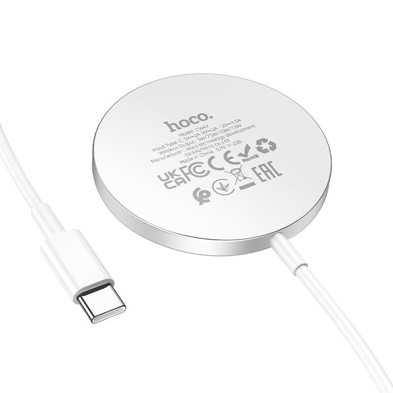 HOCO CW47 ORIGINAL SERIES 15W ΑΣΥΡΜΑΤΟΣ ΦΟΡΤΙΣΤΗΣ MAGSAFE , ΑΣΗΜΙ