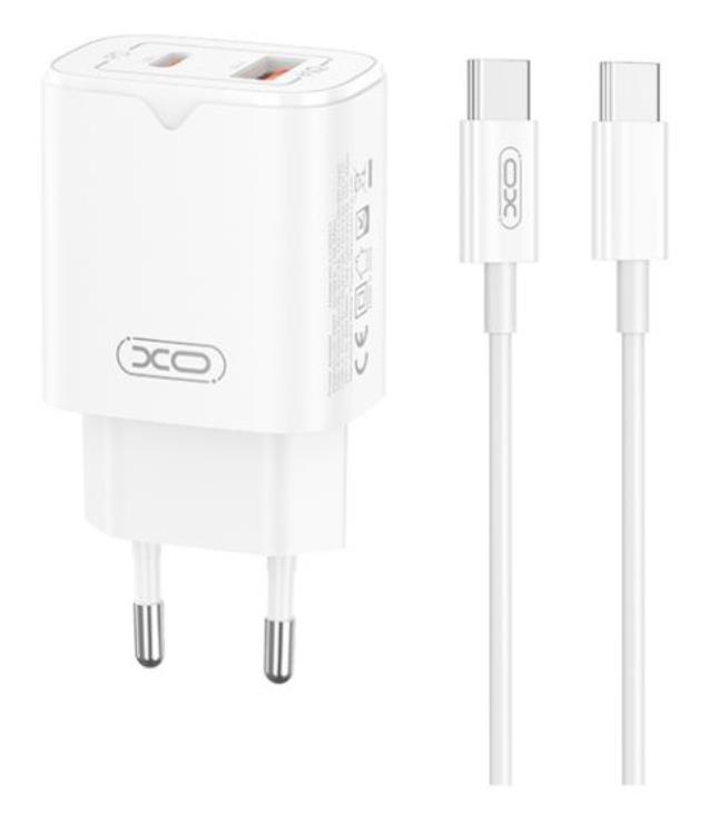 XO L130 ΦΟΡΤΙΣΤΗΣ PD30W/QC18W, ΜΕ ΚΑΛΩΔΙΟ TYPE-C, 1 ΘΥΡΑ USB plus 1 ΘΥΡΑ PD, ΛΕΥΚΟΣ