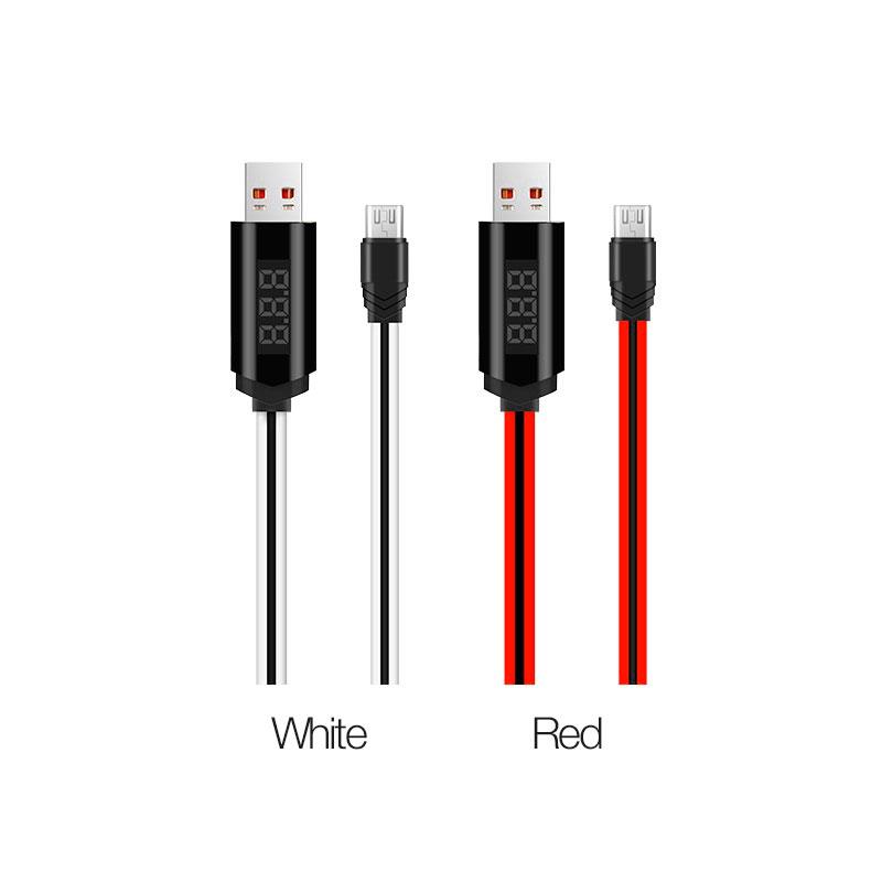 HOCO U29 ΚΑΛΩΔΙΟ ΜΕ ΟΘΟΝΗ MICRO USB ΦΟΡΤΙΣΗΣ & DATA 1.2m, RED